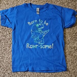 Hand Crafted Blue Dino Tee for Kids